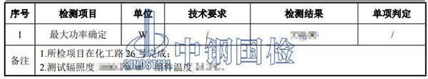 光伏組件檢測項目結(jié)果